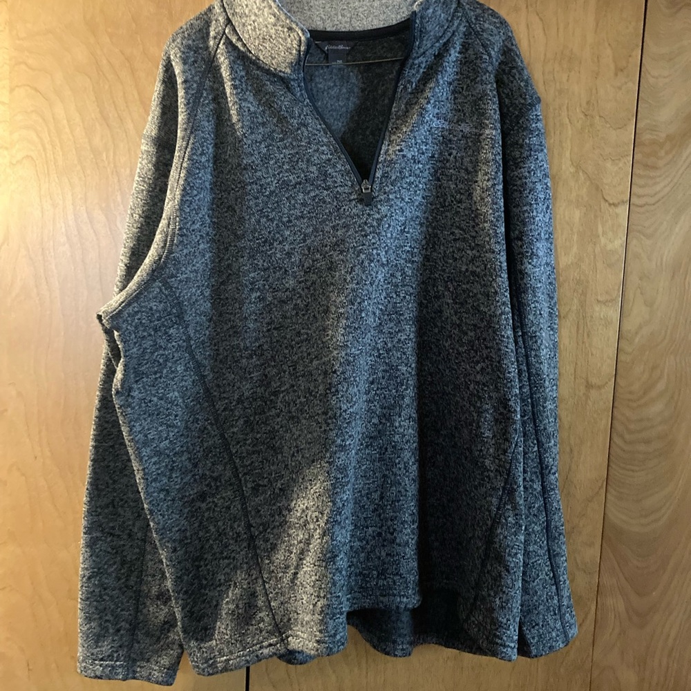 Eddie Bauer Gray Zip Up Sweater with Knit Texture